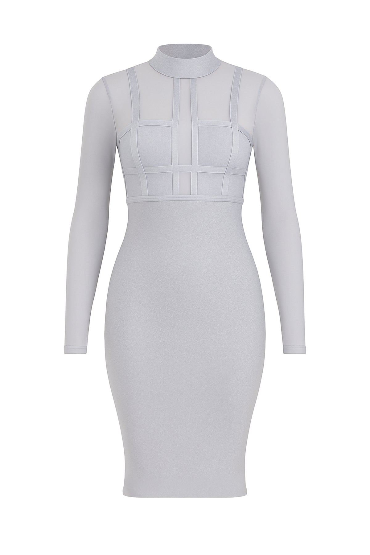 Bandage Mock Neck Glitter Dress