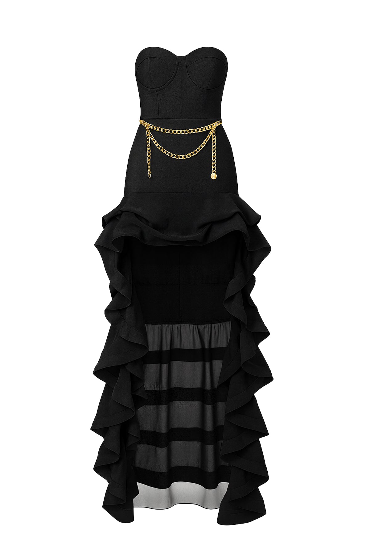 Off Shoulder Bustier Ruffle Dress