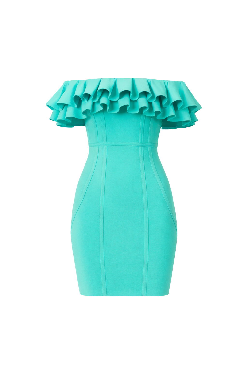 Off Shoulder Bandage Ruffled Dress