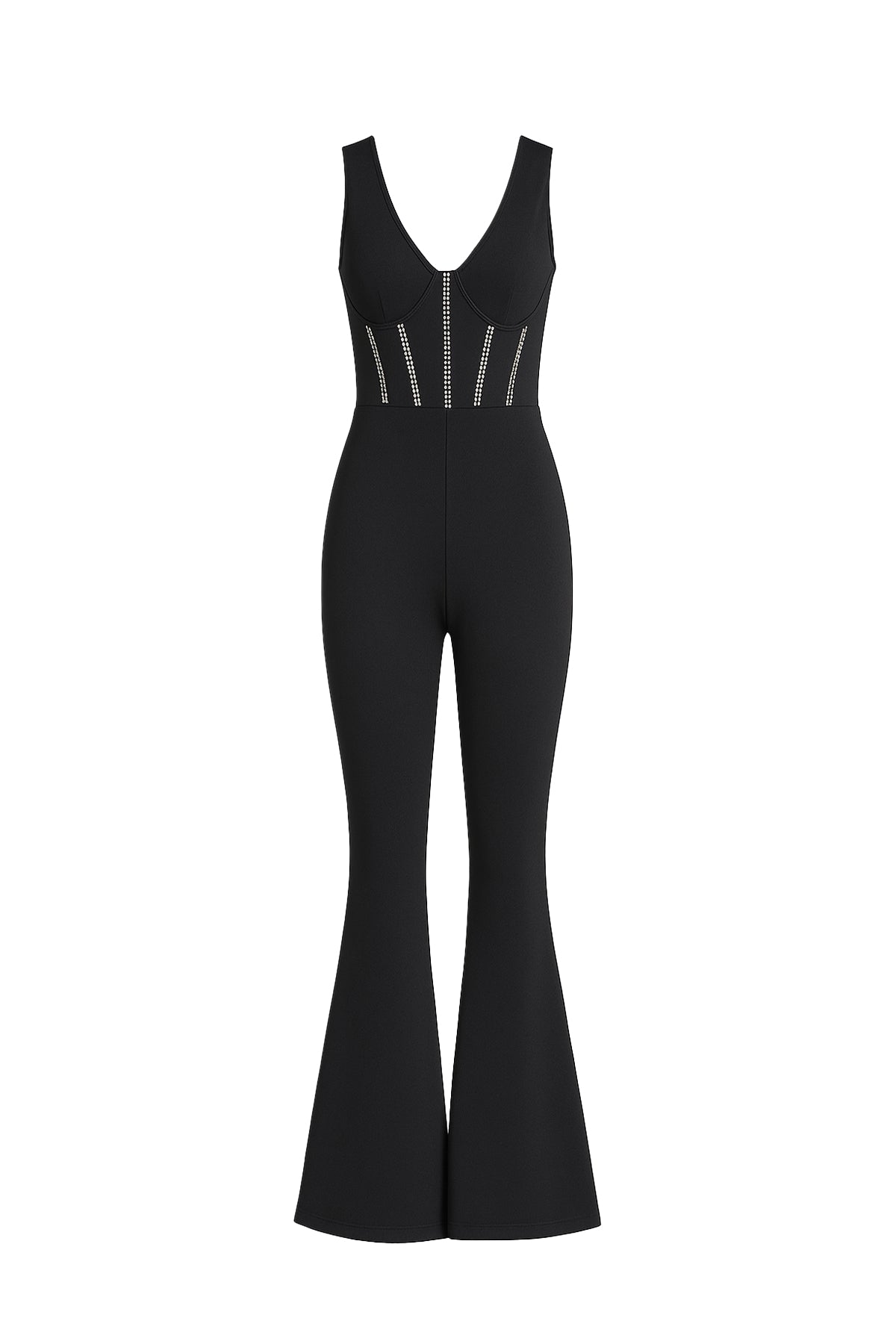 Bandage Sleeveless Jumpsuit with Emebellishments