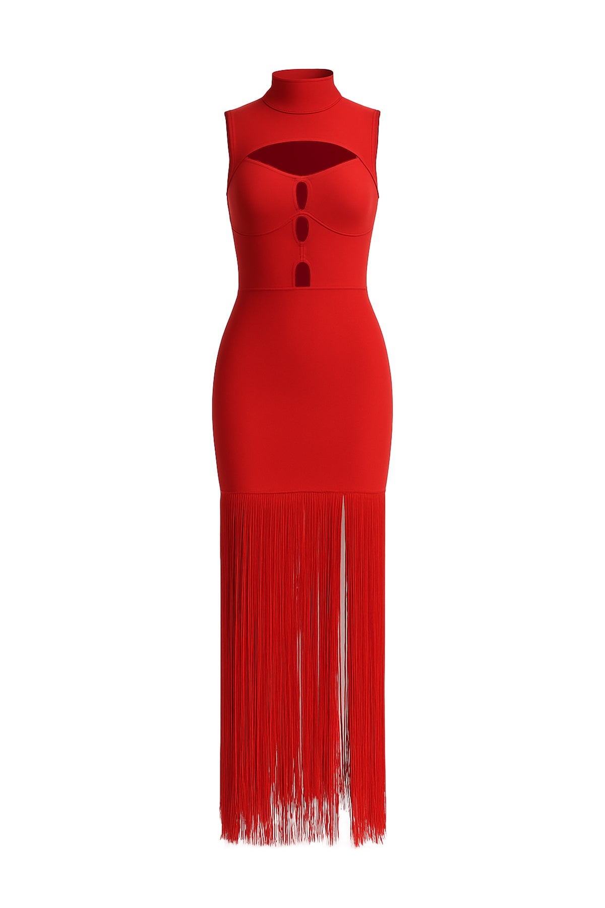 Bandage Fringe Hem Dress