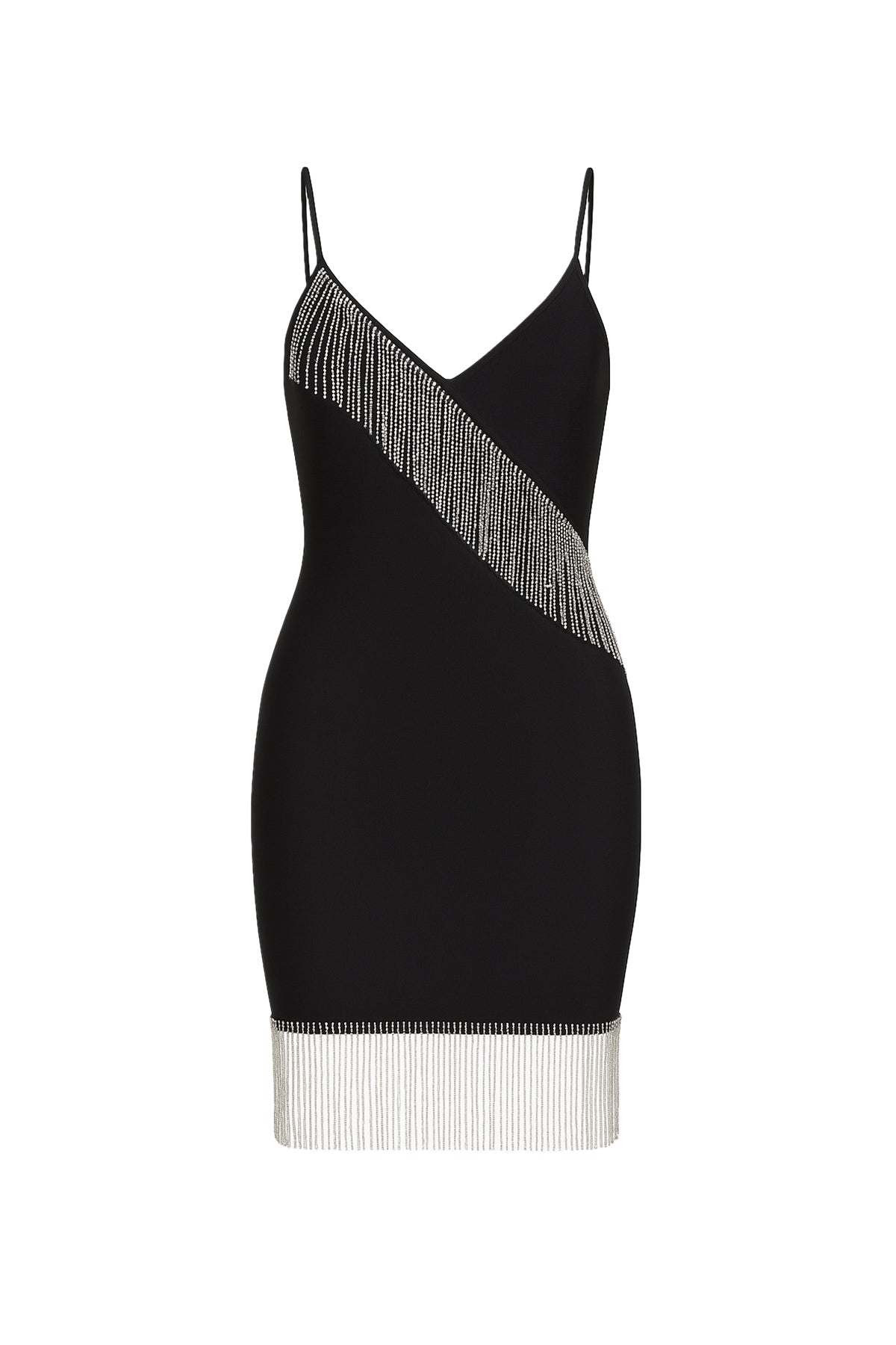 Bandage Metallic Fringe Mini Dress