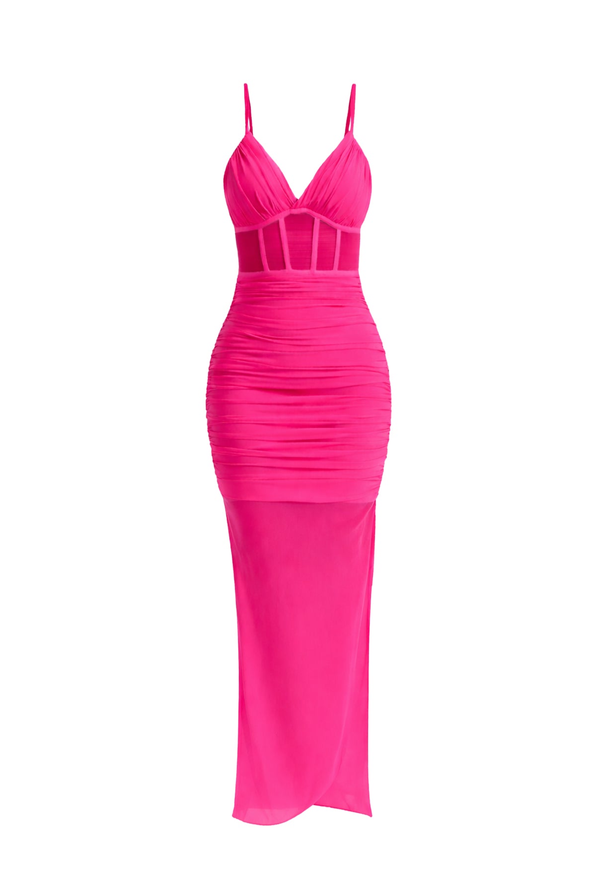 Bandage Mixed Mesh Bodycon Dress