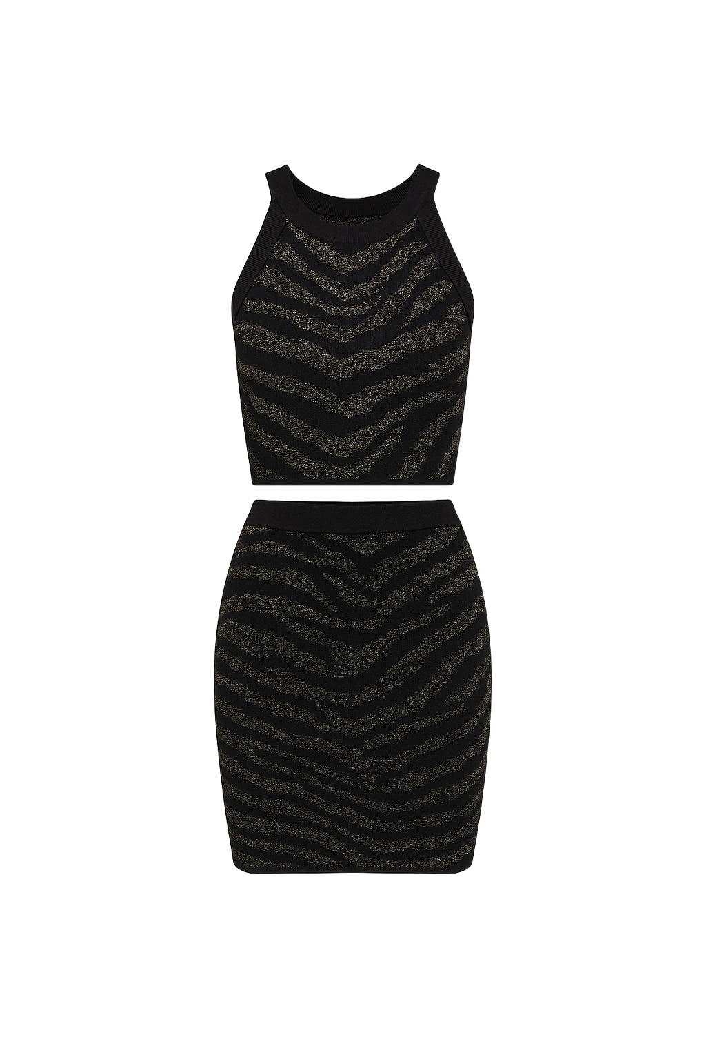 Lia Knit Metallic Animal Print 3 Pc Set