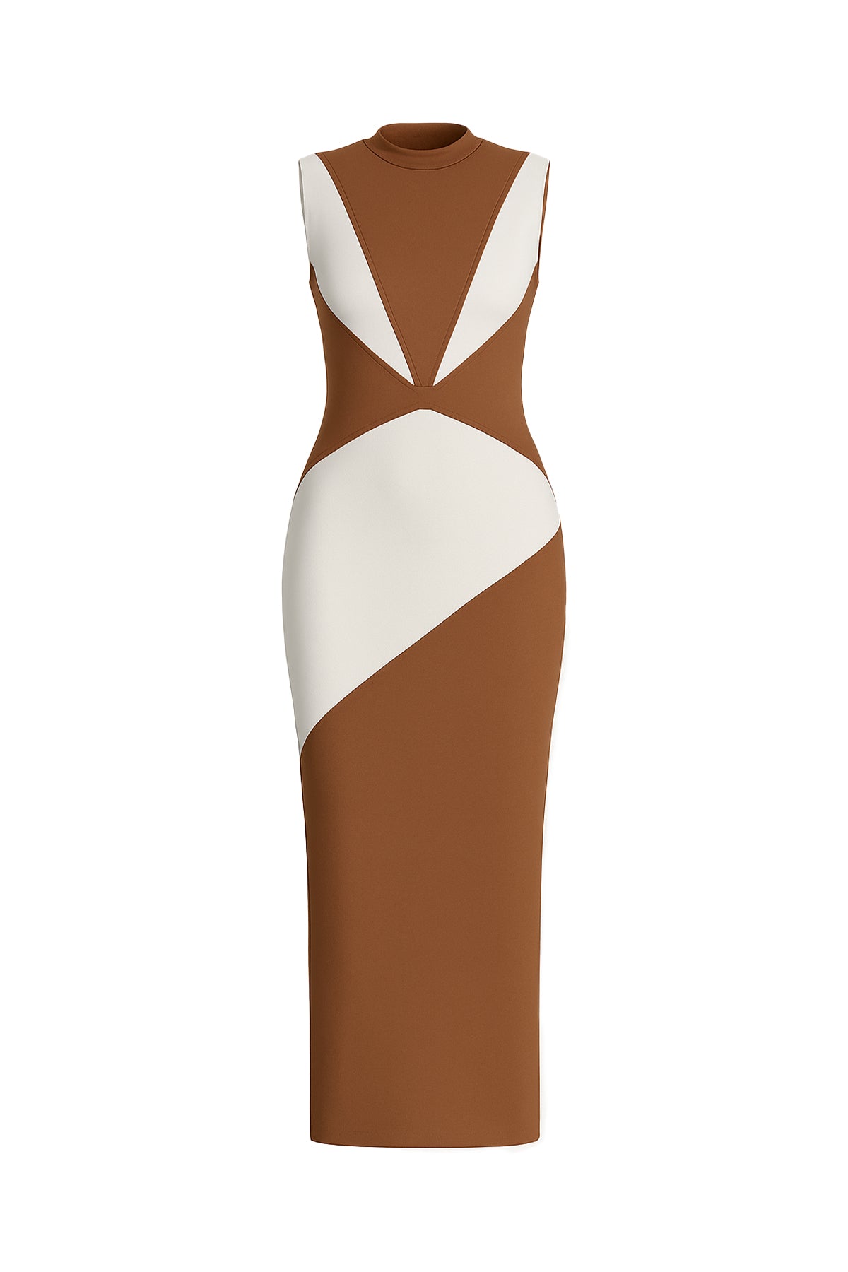 Ava Bandage Colorblock Midi Dress with Slit