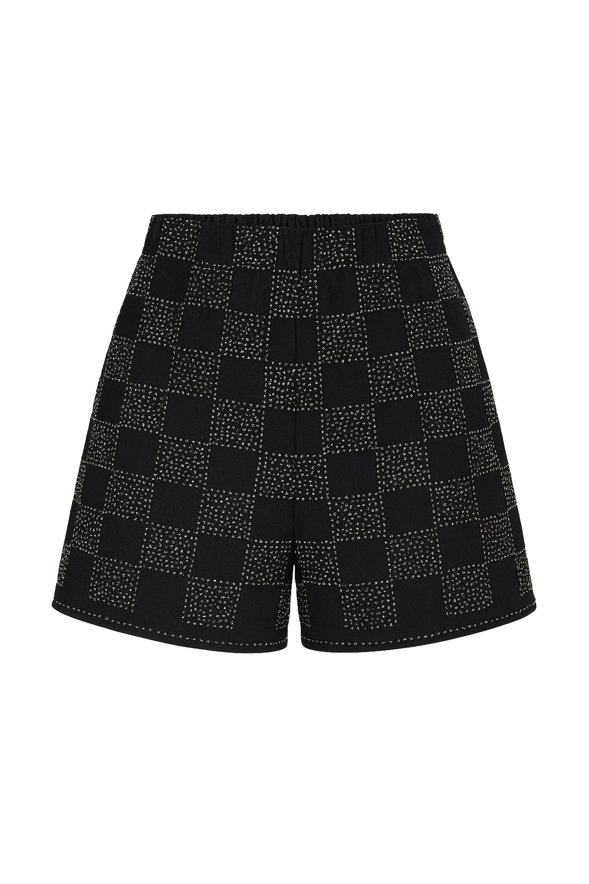Lillian Checkered Beaded Shorts