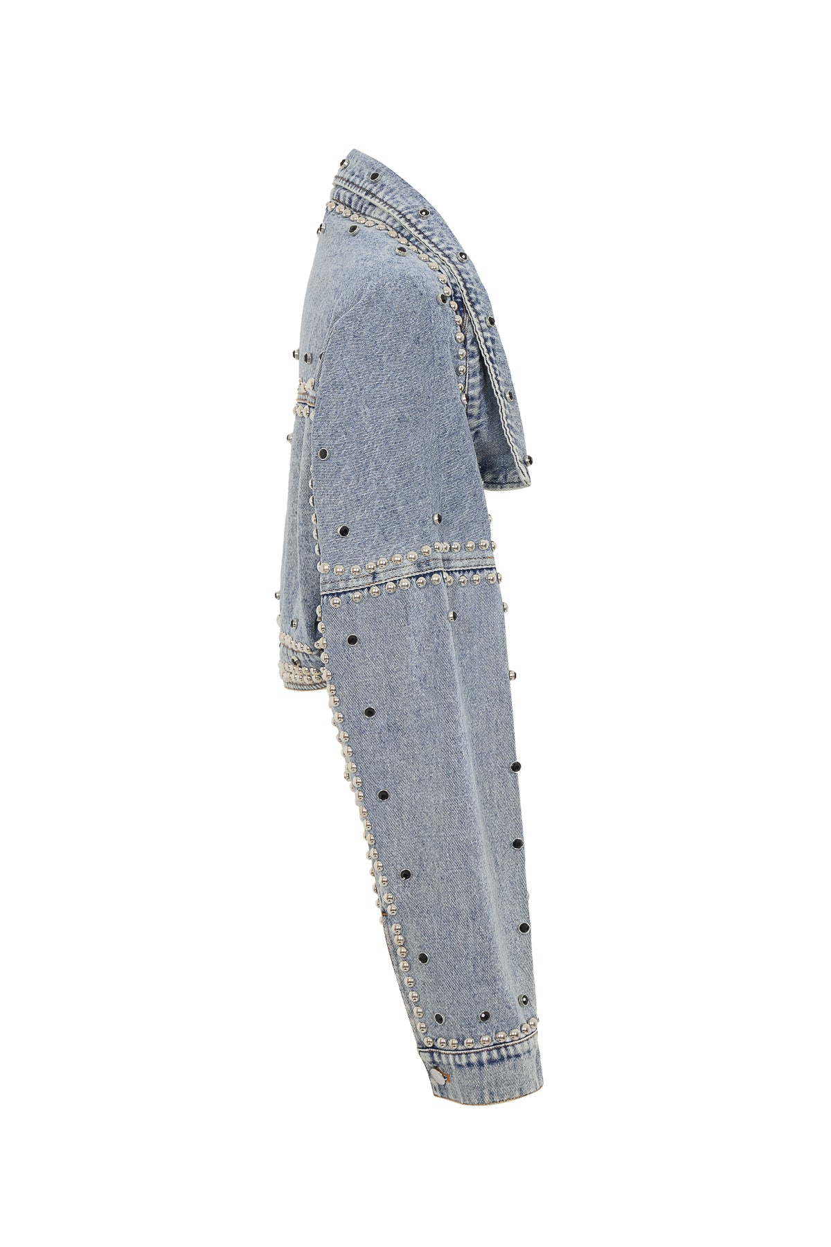 Denim Studded Bolero Jacket