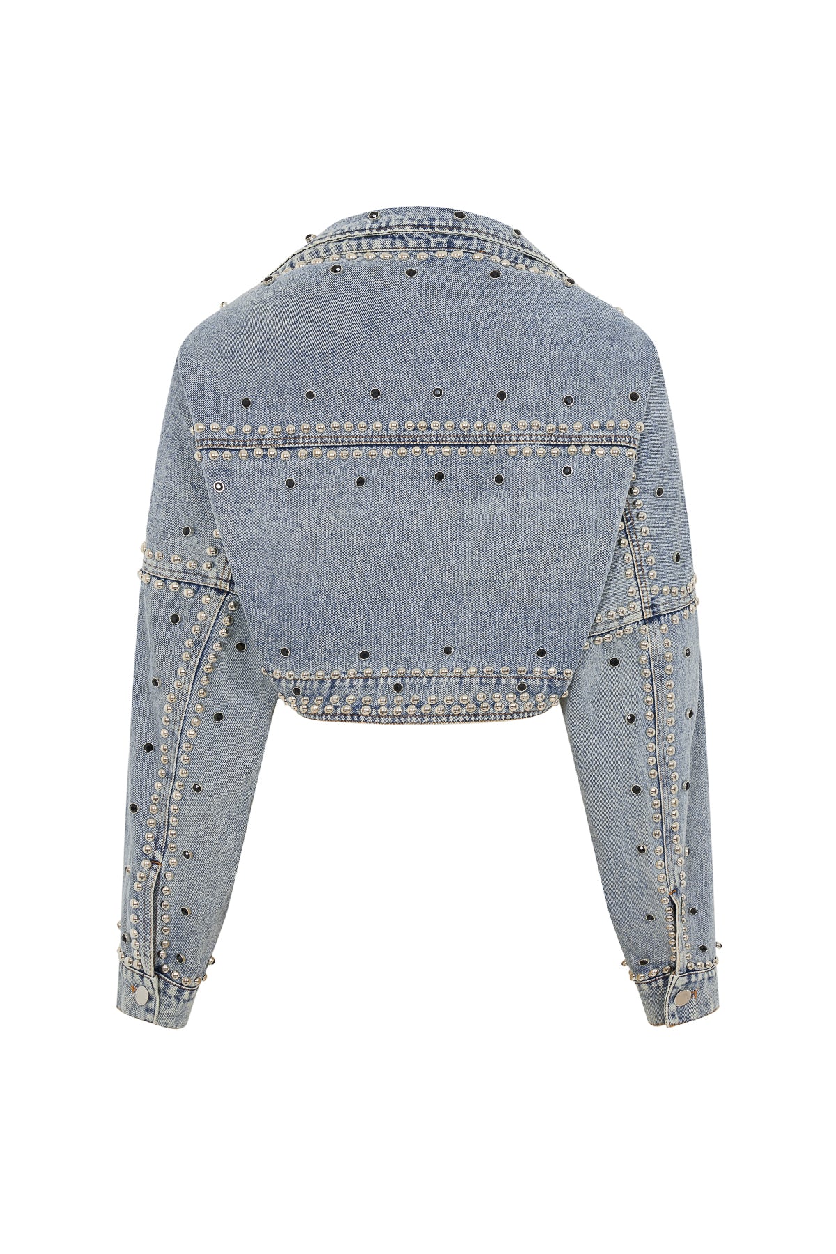Denim Studded Bolero Jacket
