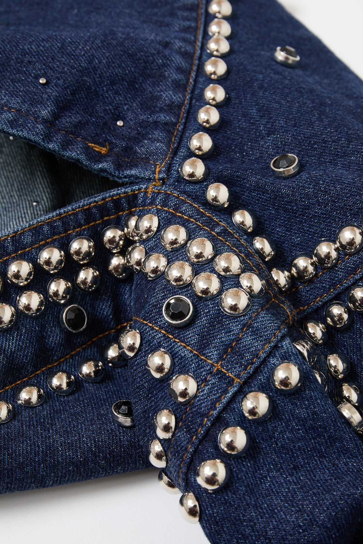 Denim Studded Bolero Jacket