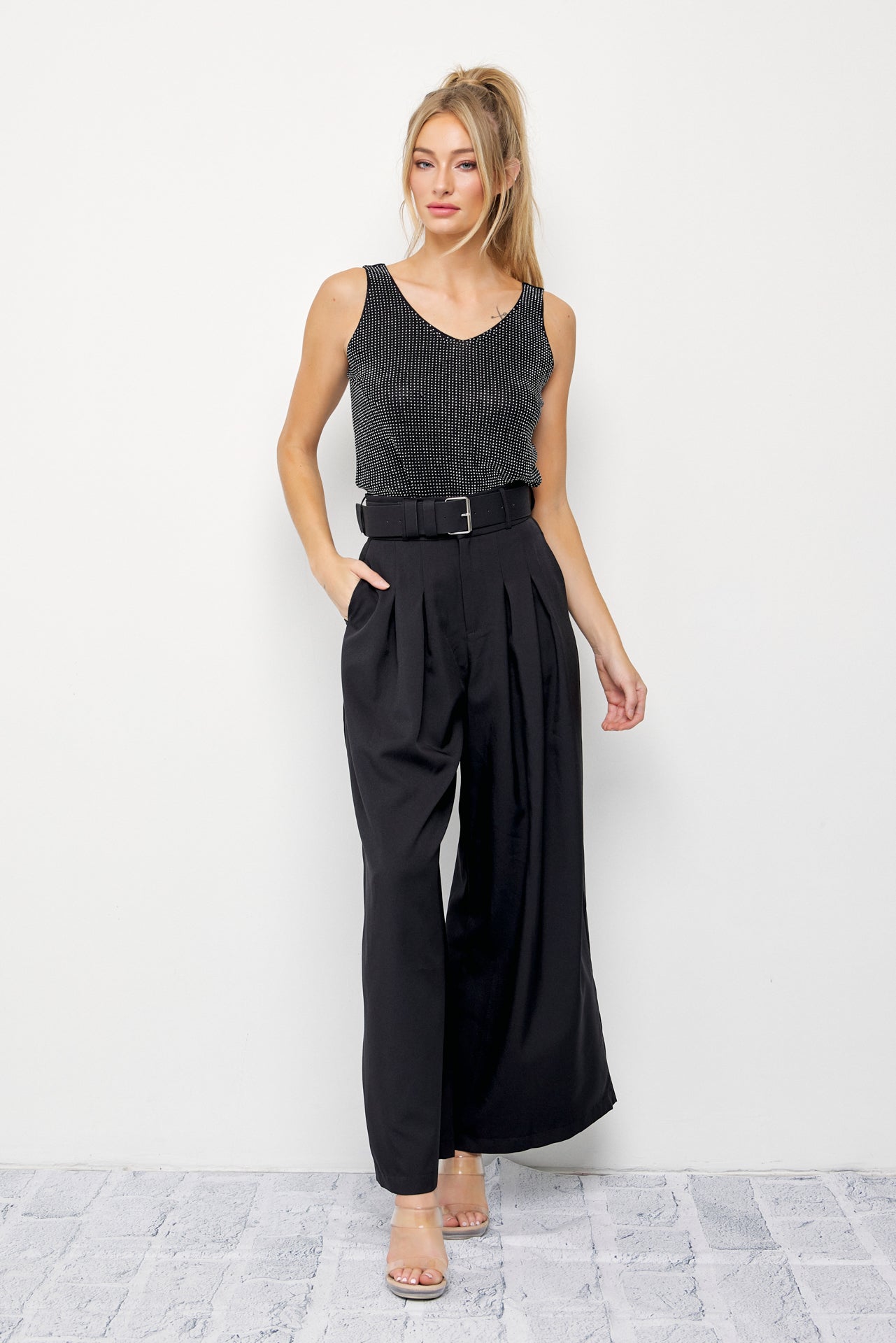 Hot Fix Sparkle Knit Sleeveless Top