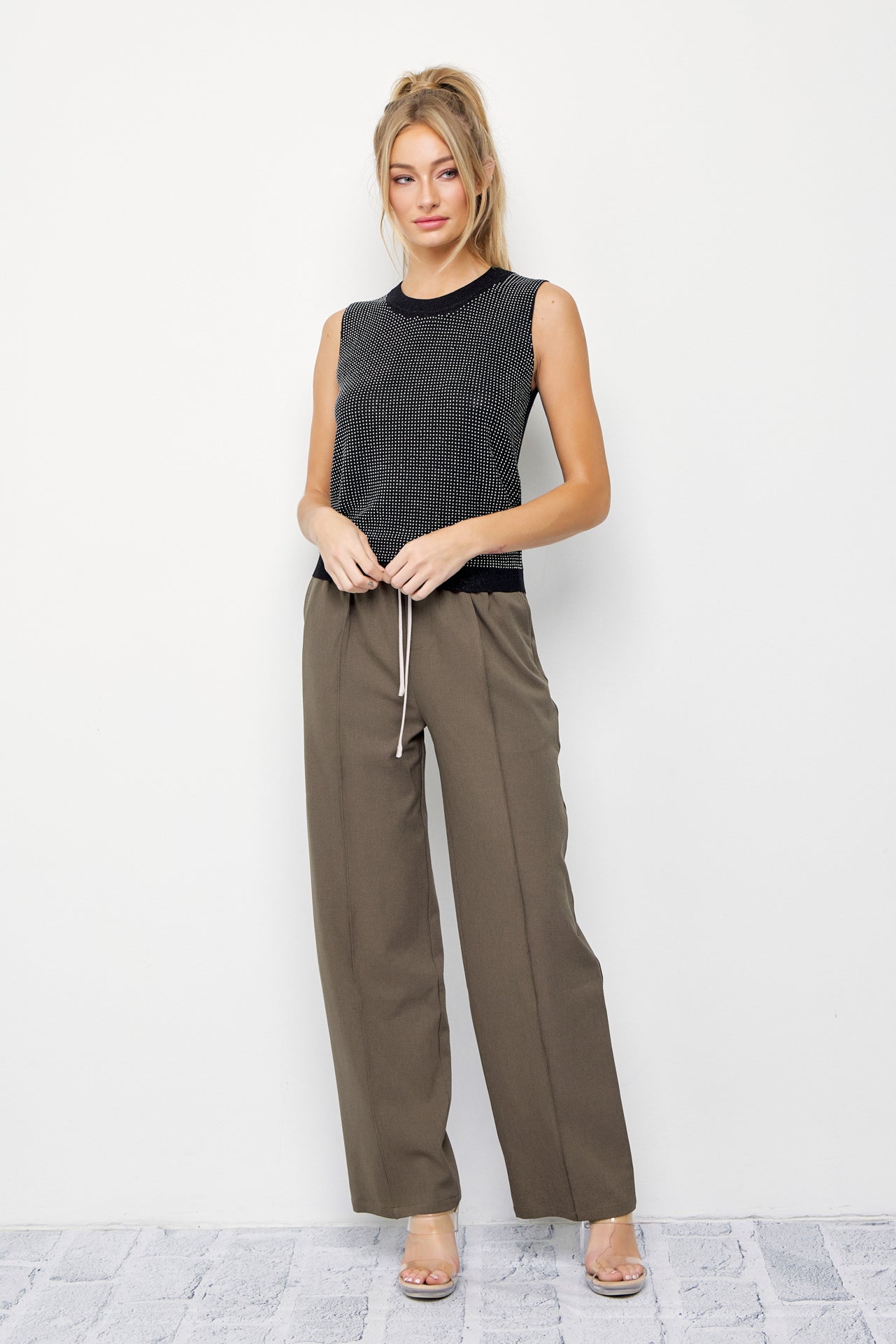 Knit Sleeveless Hot Fix Top