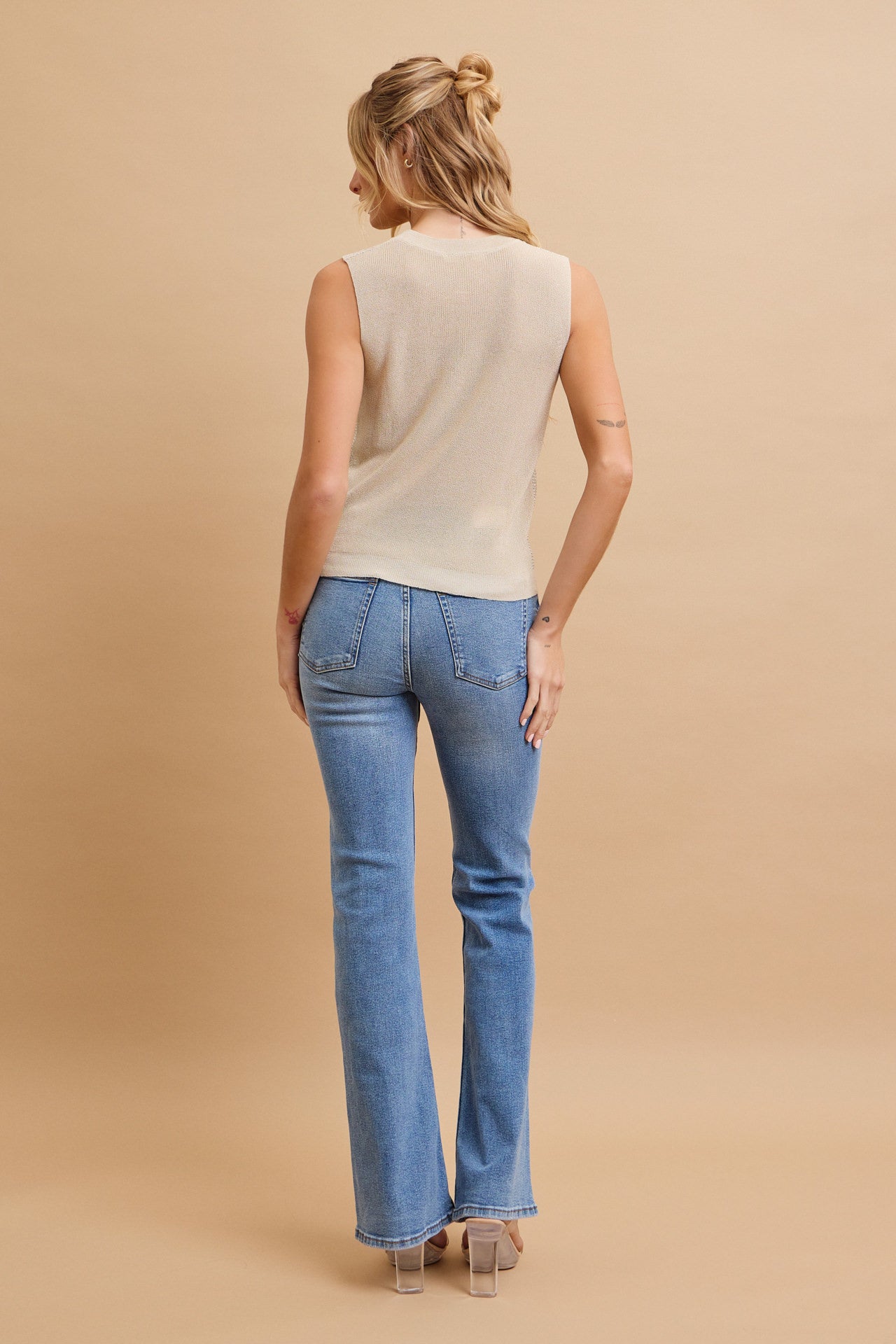 Knit Sleeveless Hot Fix Top