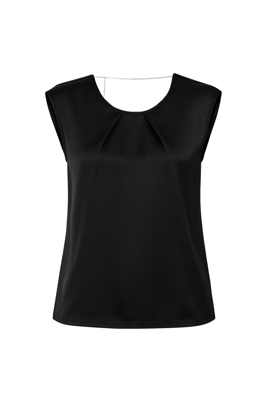 Chain-linked Sleeveless Top With Shoulder Pads