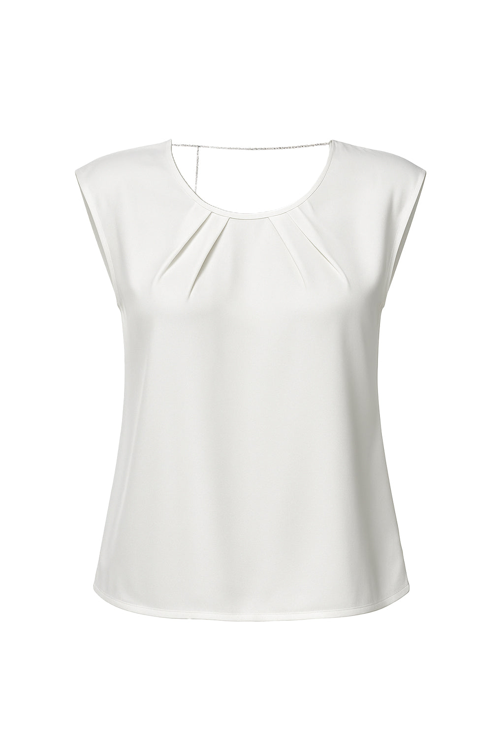 Chain-linked Sleeveless Top With Shoulder Pads