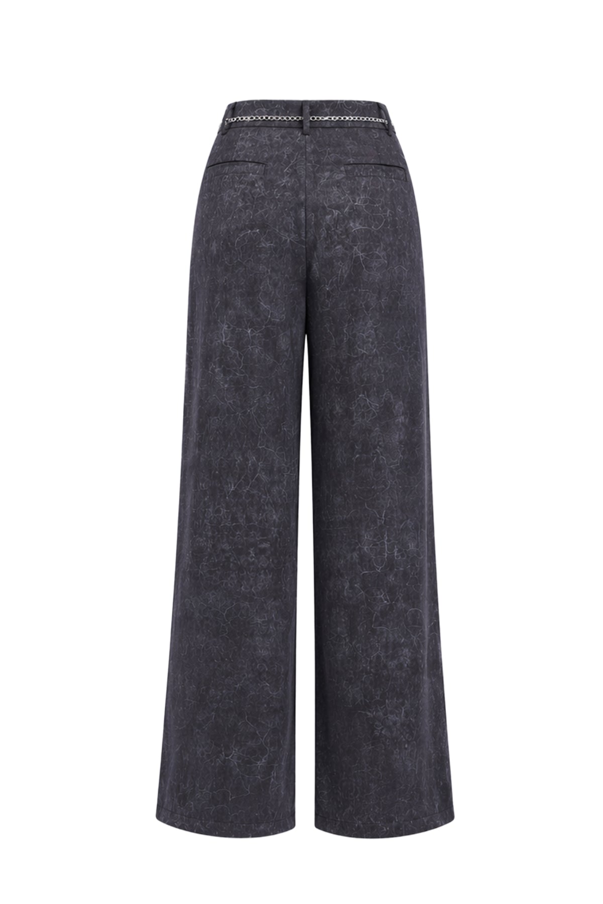 Crinkled Wide Leg Pants with Belt