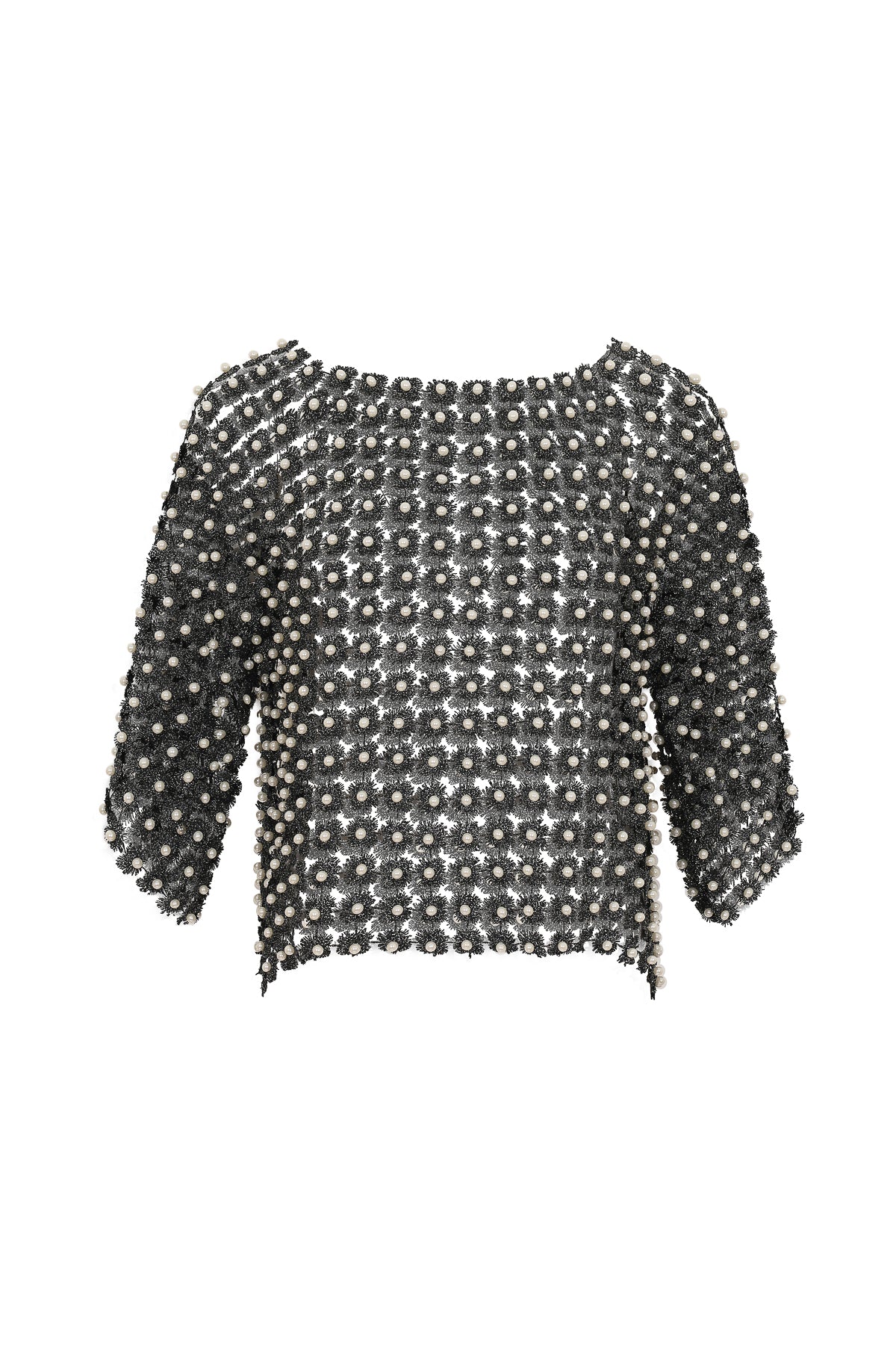 Beads Point Crochet Top