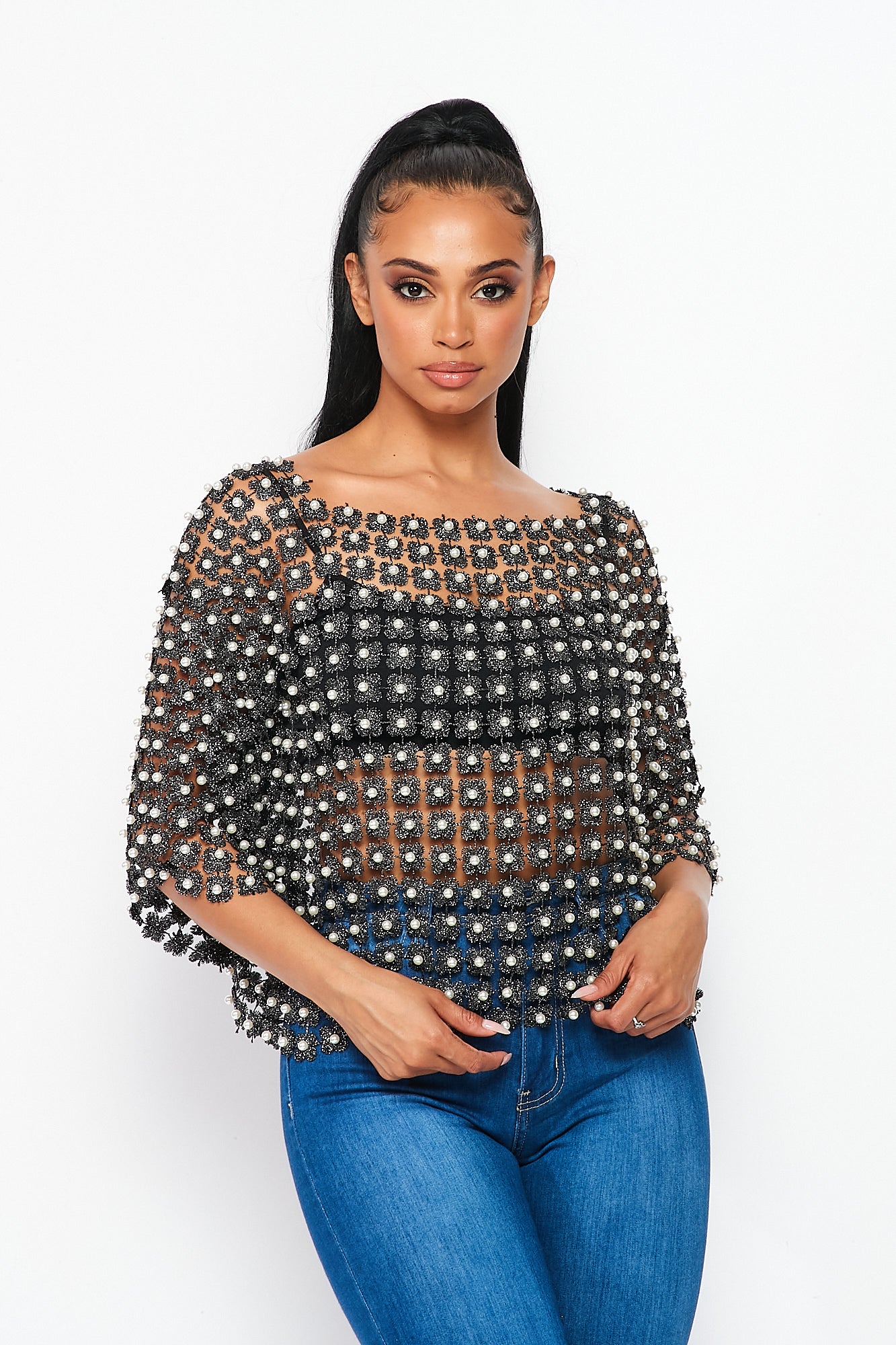 Beads Point Crochet Top