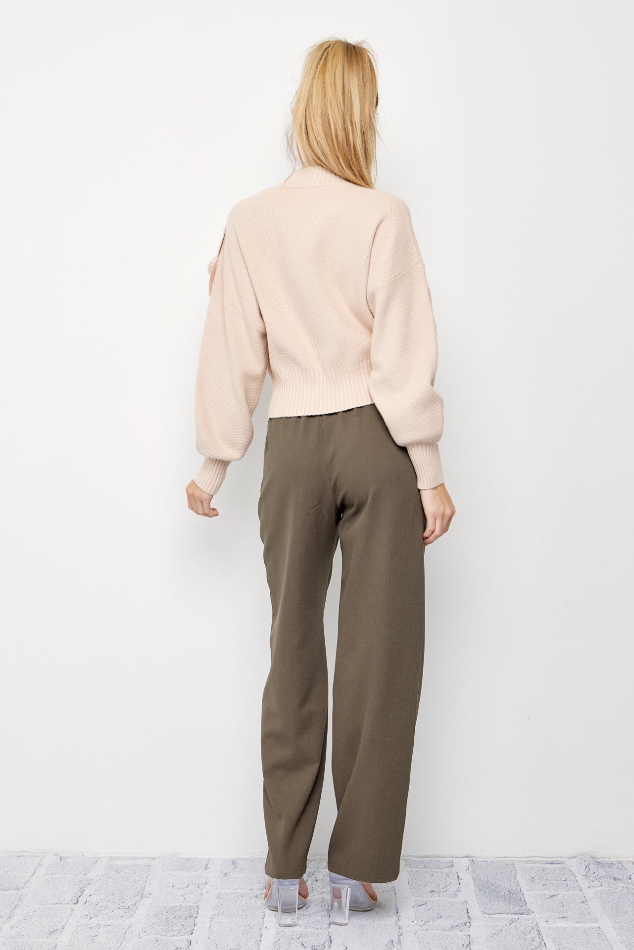 Zinnia Woven Pants with Contrast Waist Band and Drawstring