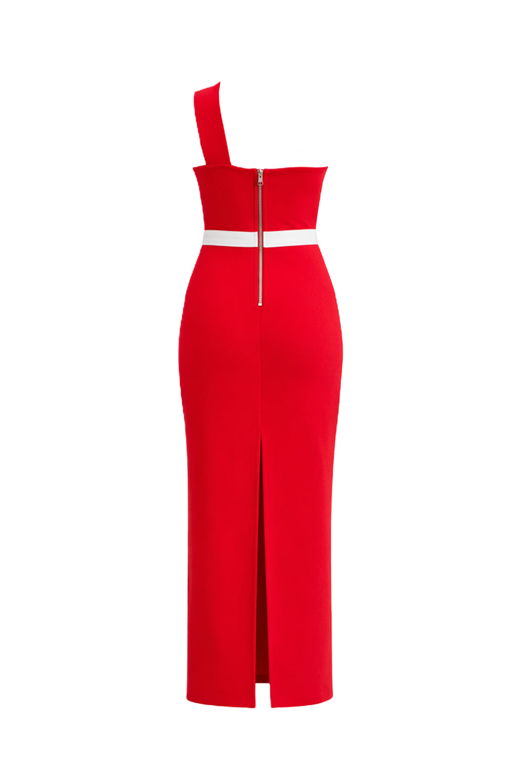 Rosette Elegance One-Shoulder Midi Dress