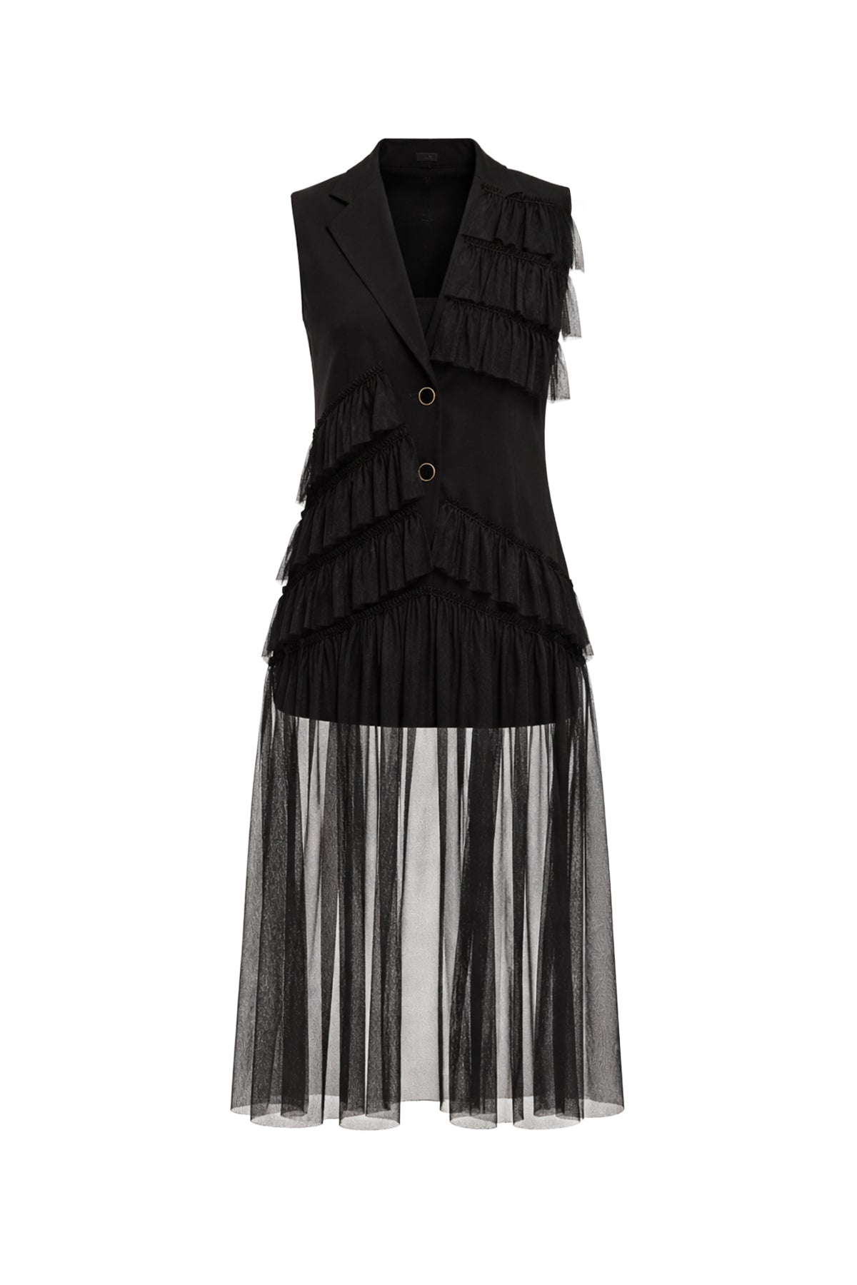 Ethereal Mesh Layers Jacket Dress