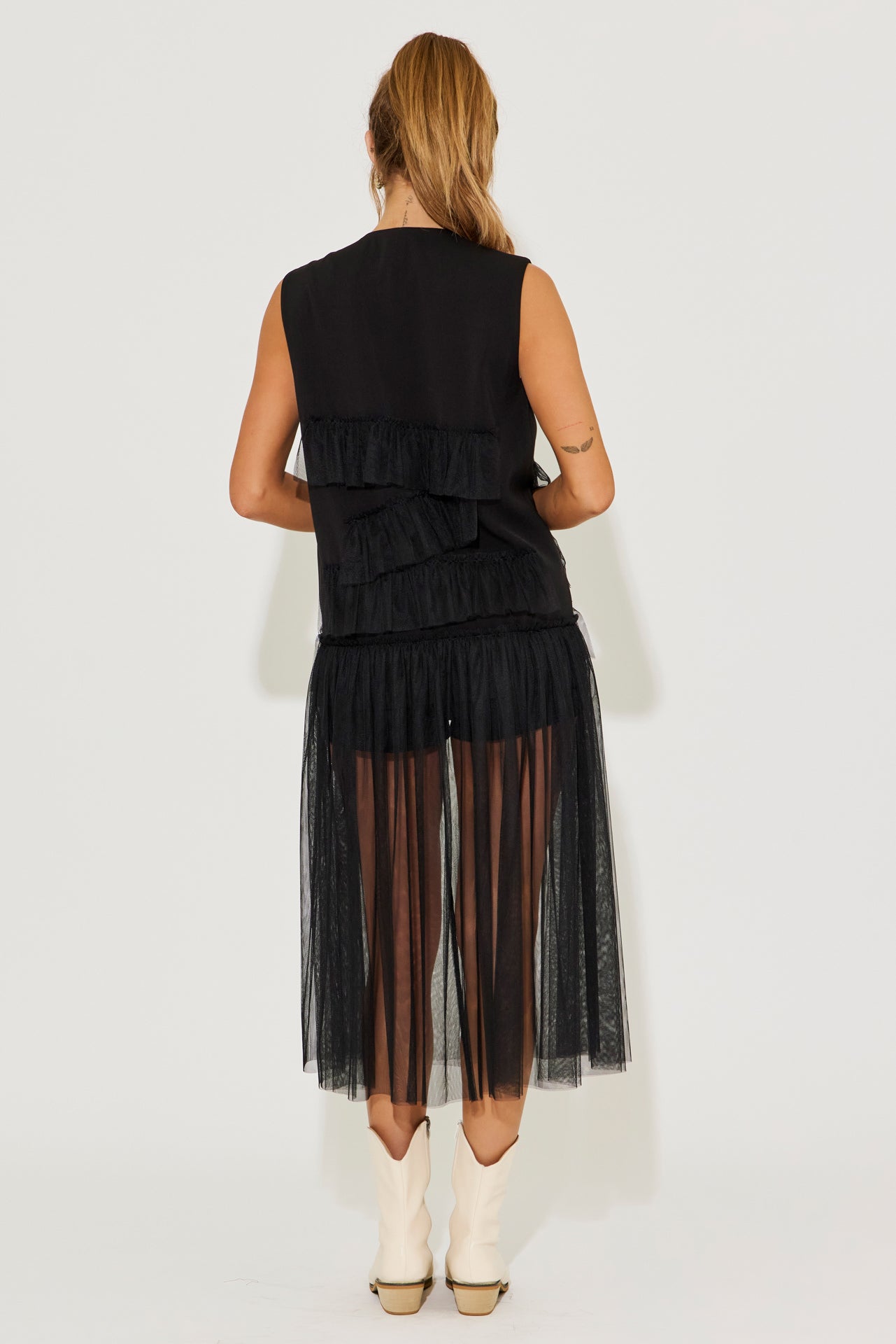 Ethereal Mesh Layers Jacket Dress