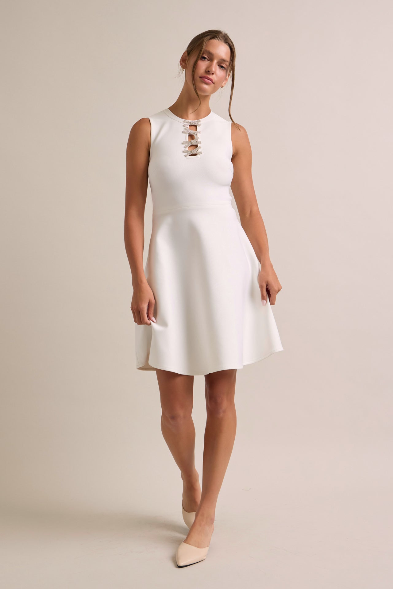 Chic, Sleek, and Always Unique Bandage Sleeveless Dress With Bows