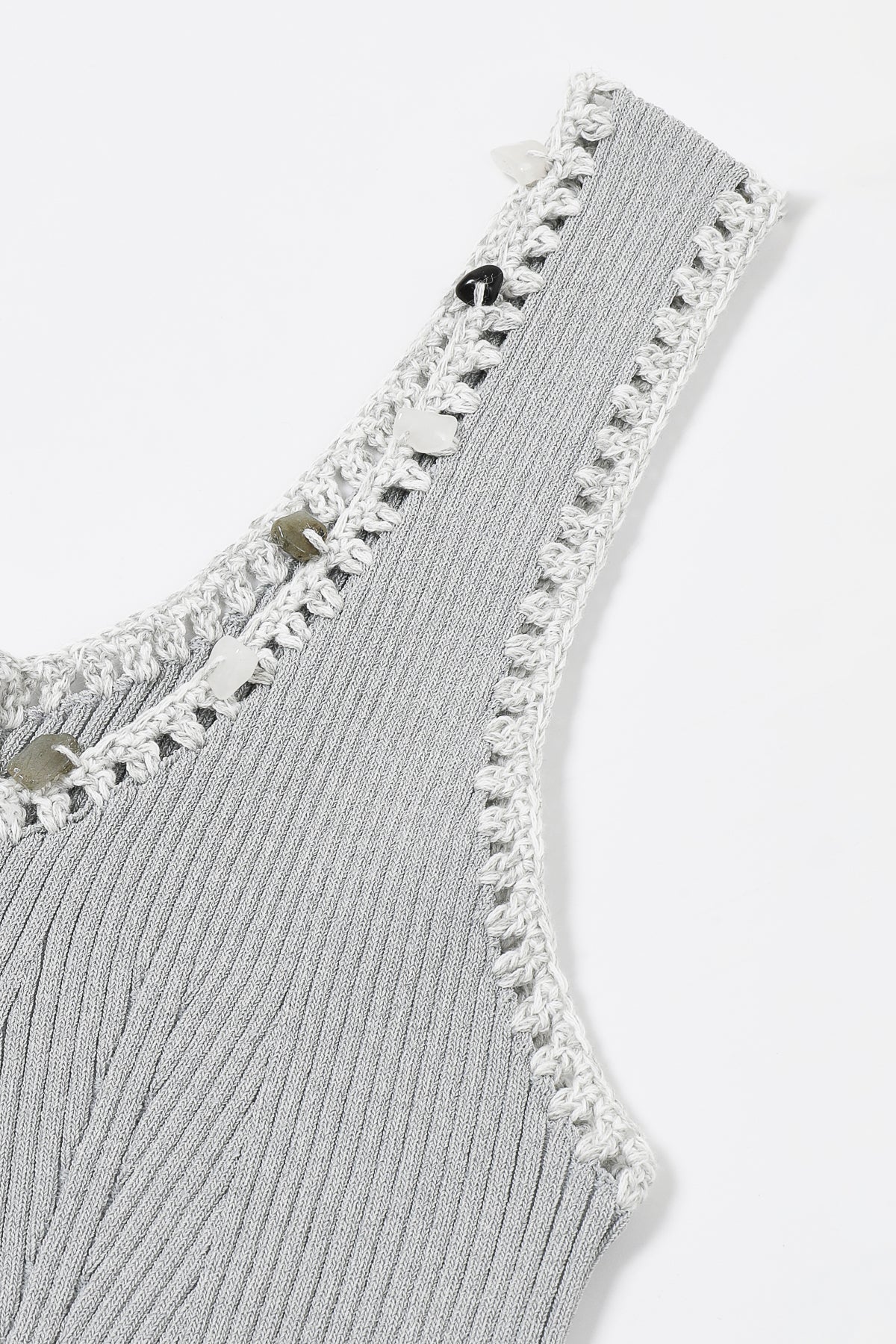 Stone Embellished Knit Tank Top