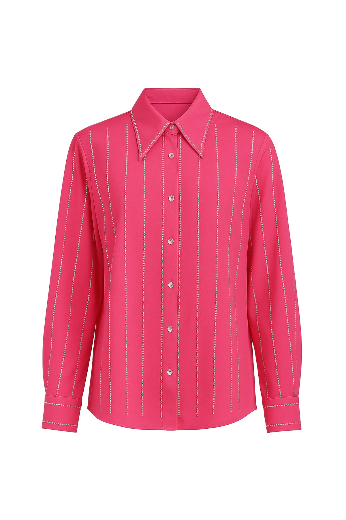 Woven Blouse With Rhinestone Detail
