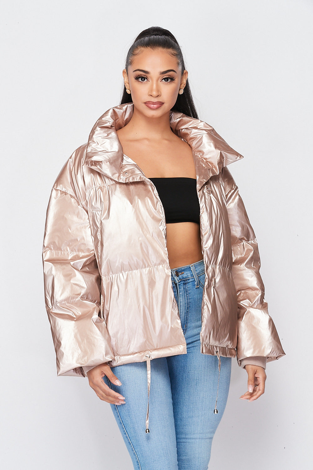 Long Sleeve Synthetic Down Puffy Jacket
