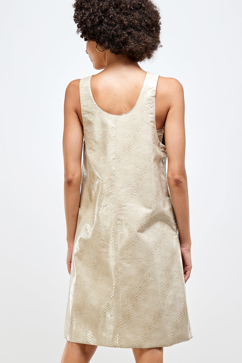 Python Texture Faux Leather Dress
