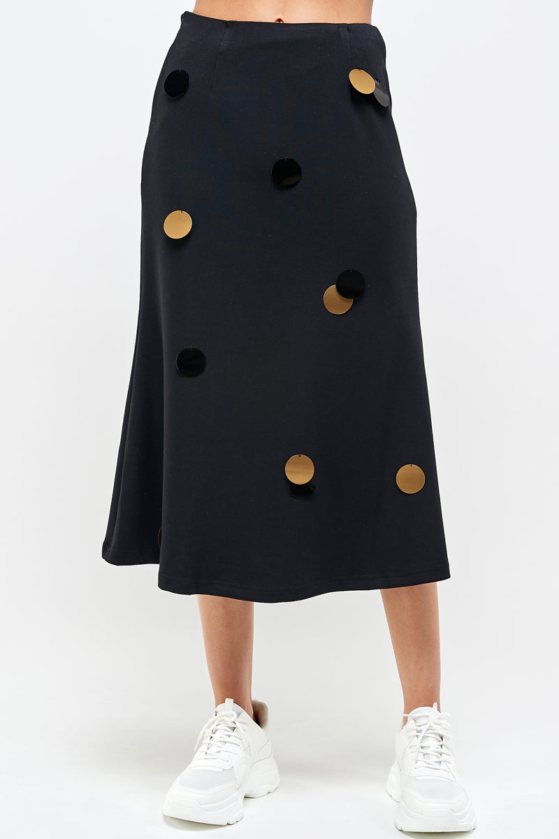 Midi Skirt with Sequin Detail