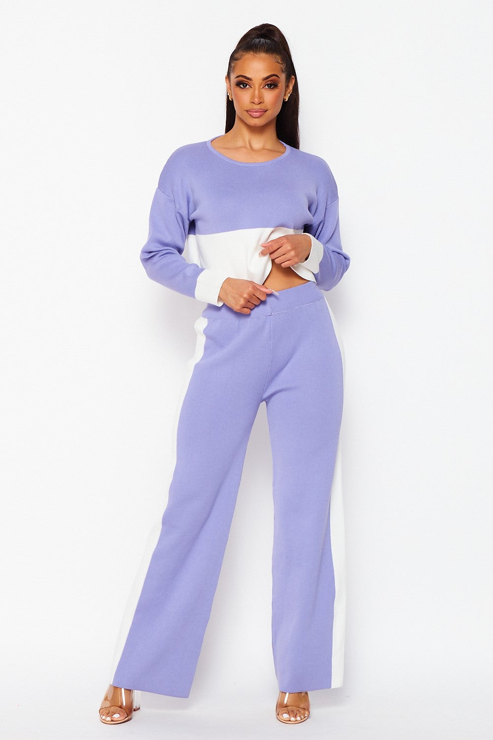 My Favorite Color Block Knit Top & Pants Set