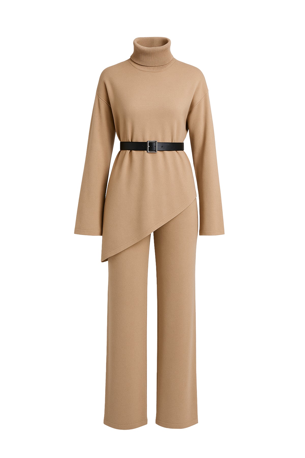 Knit Asymmetrical Top and Pants Set