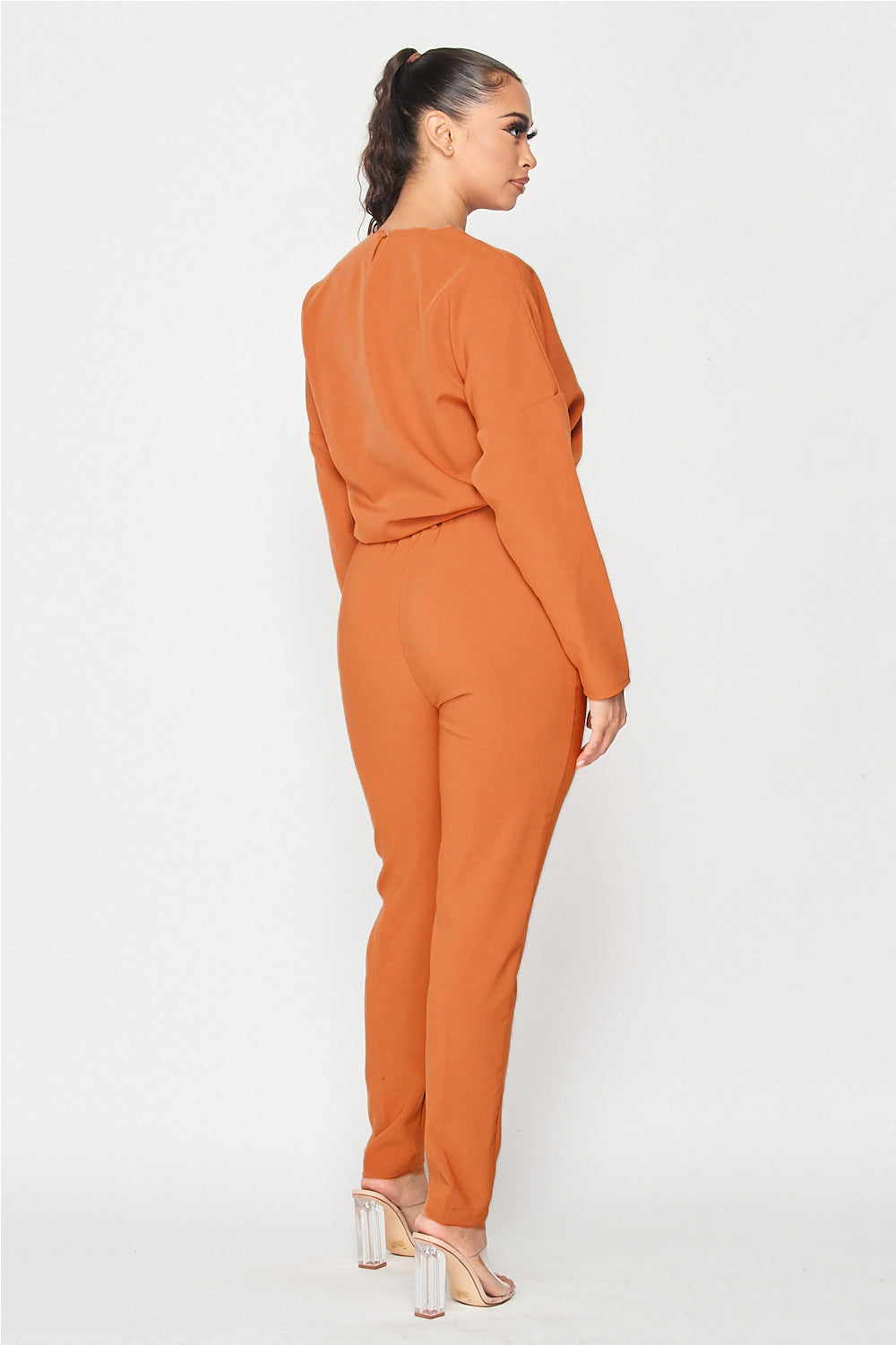 Solid Crop Top and Pants Set