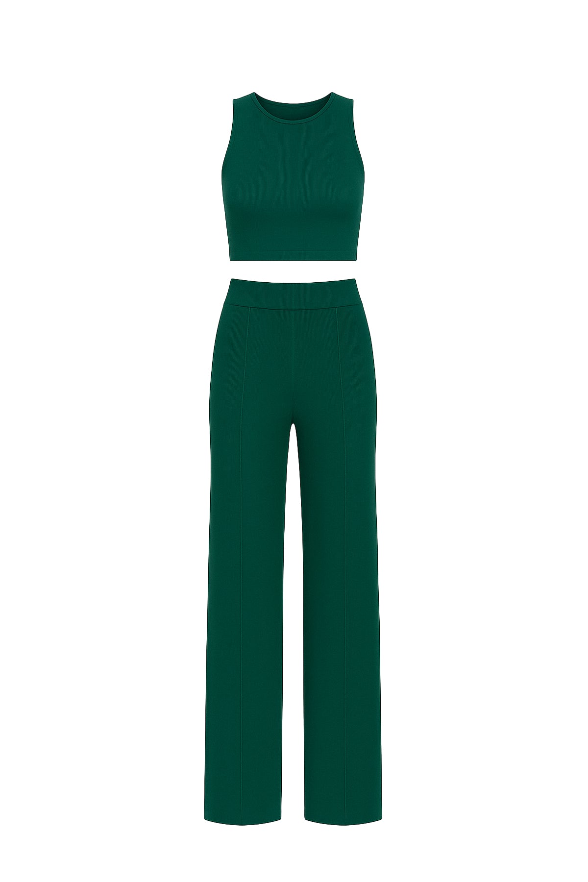 Solid Sleeveless Two Pieces Set