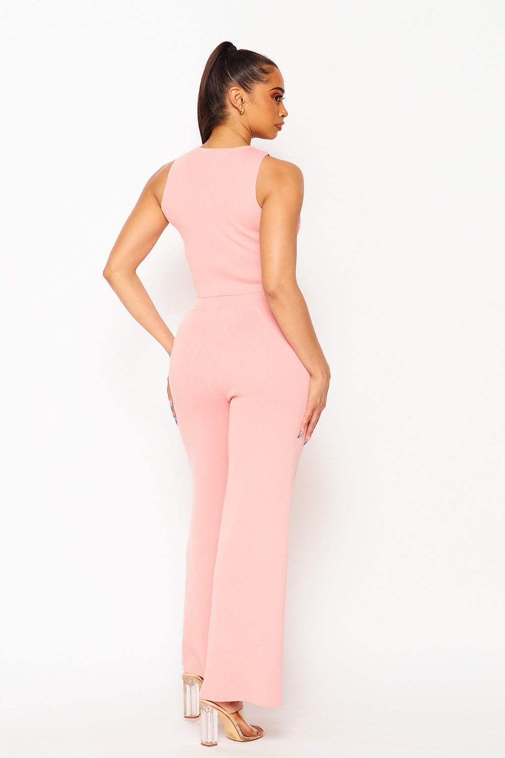 Solid Sleeveless Two Pieces Set