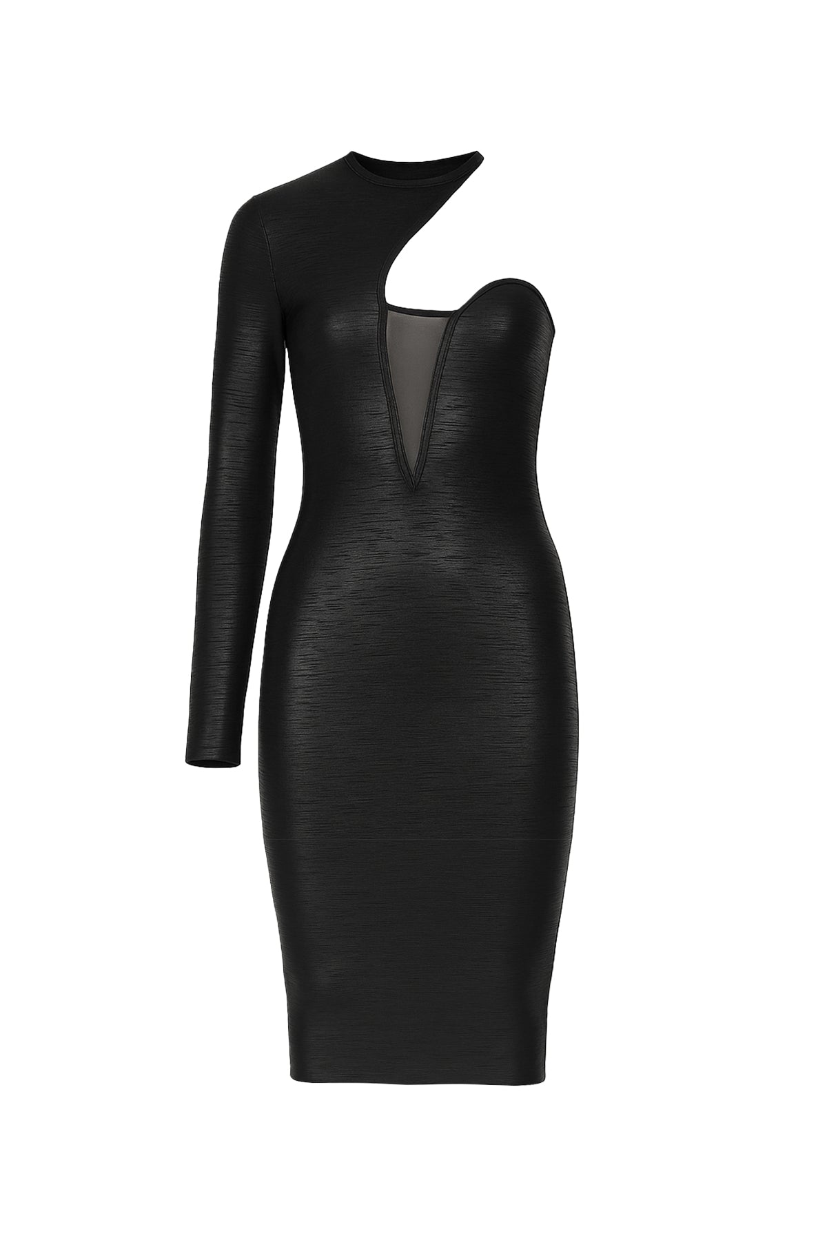 One Shoulder Foil Bandage Dress