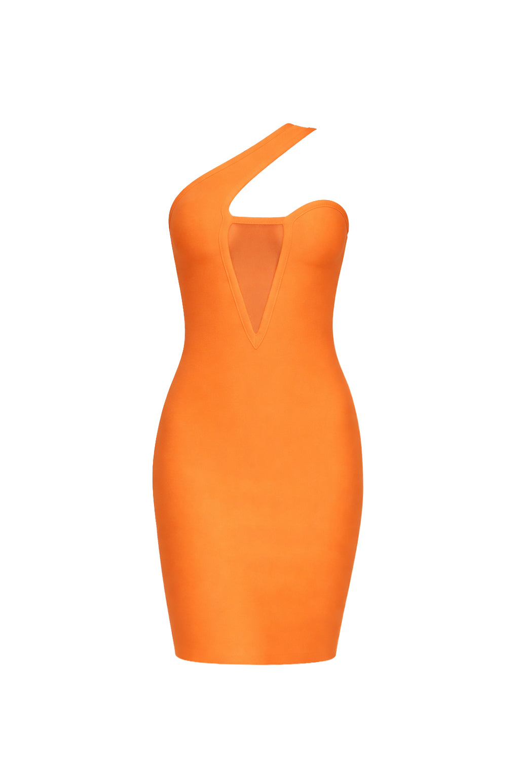 One Shoulder Solid Mini Dress