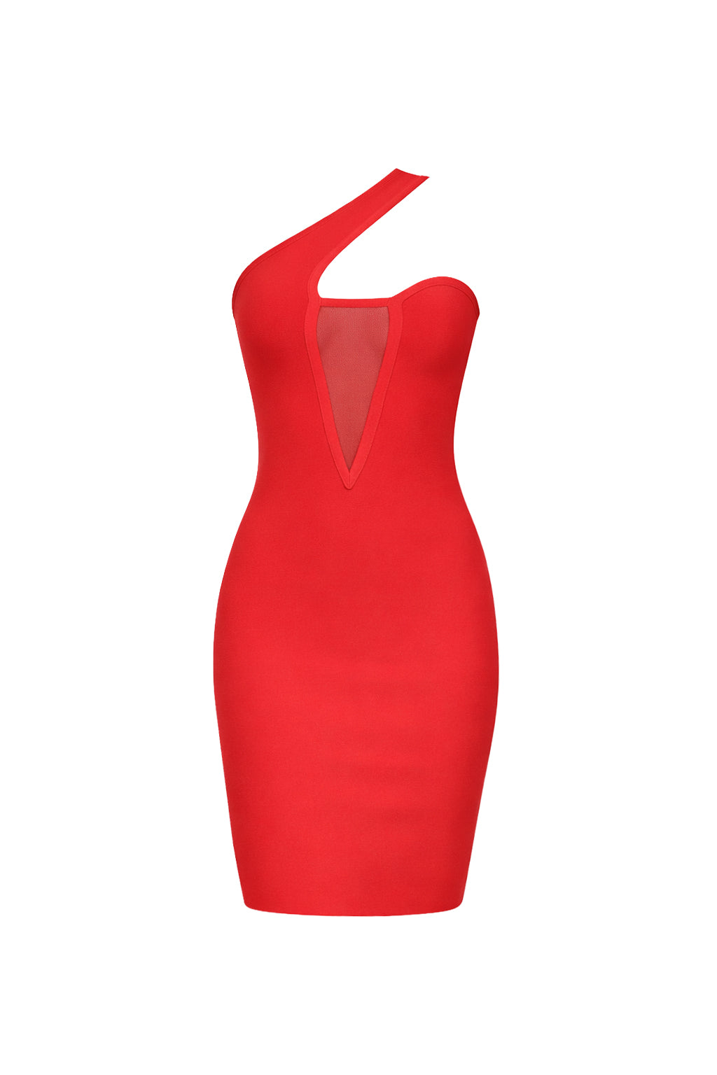 One Shoulder Solid Mini Dress