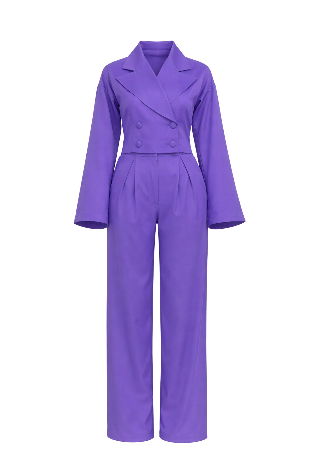 Solid Two Piece Suit Set