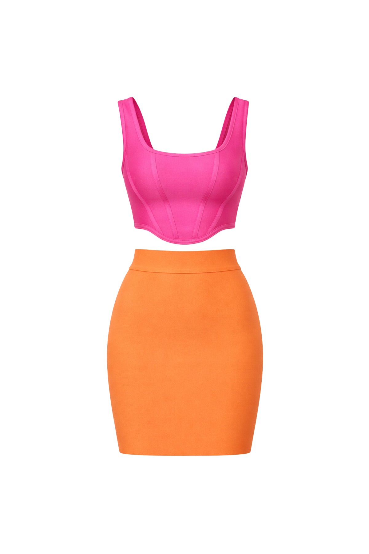 Bandage Sleeveless Crop Top and Mini Skirt Set