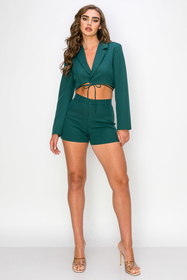 Cropped Blazer & Short Set