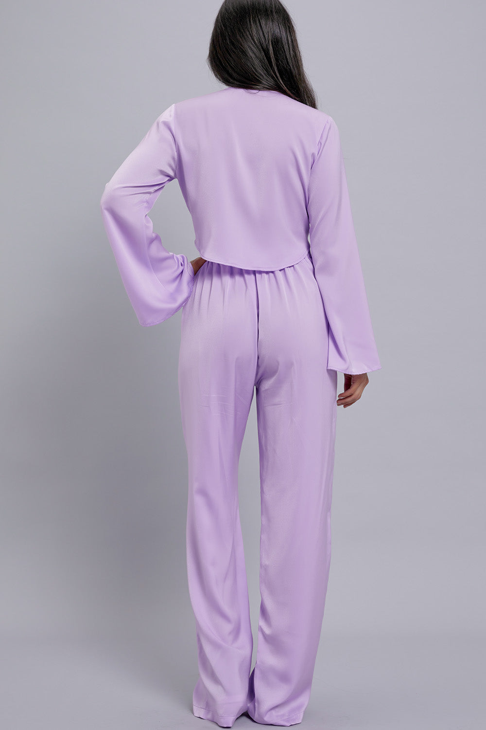 Satin Tie Top & Pants Set