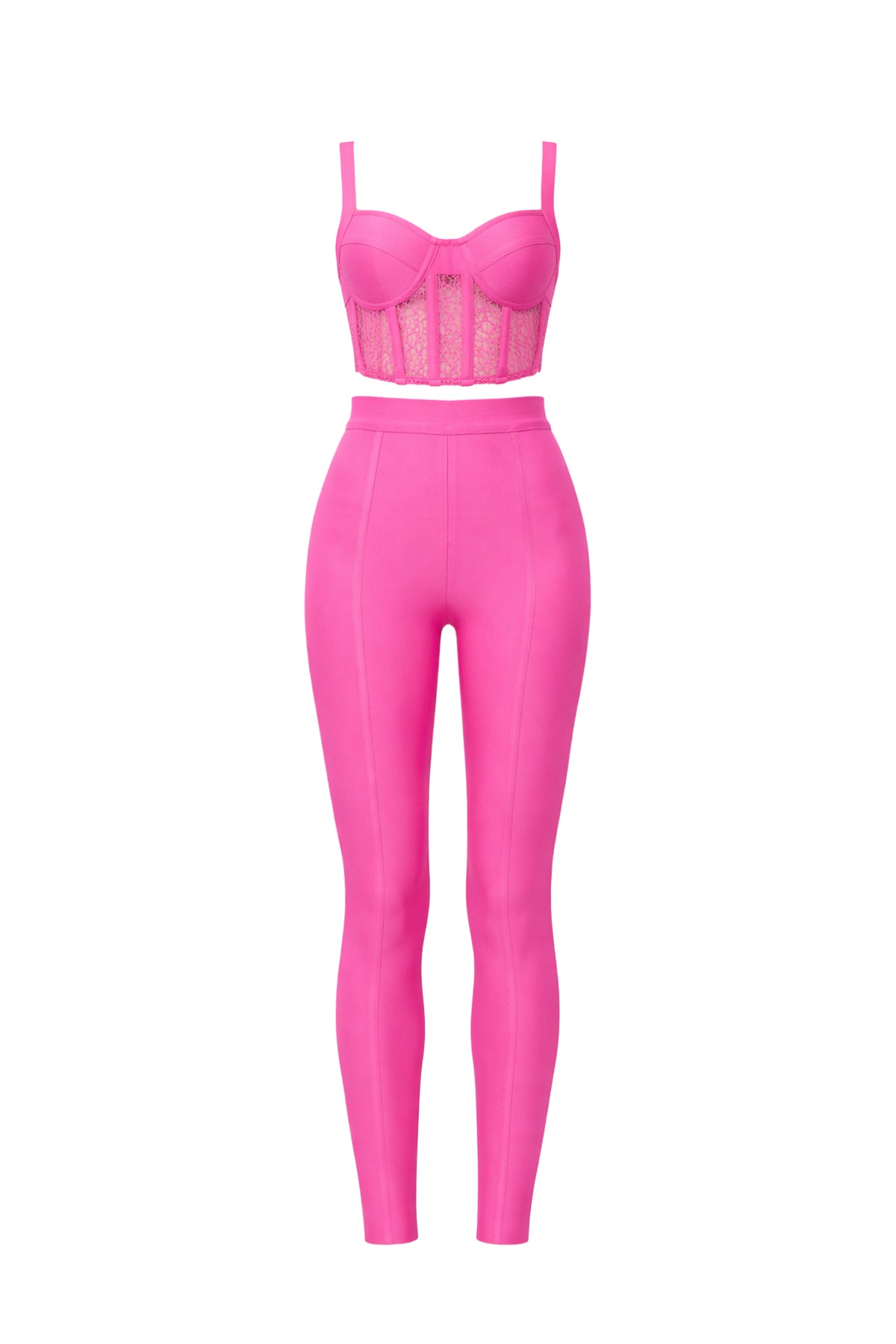 Bandage Lace Top And Pants Set