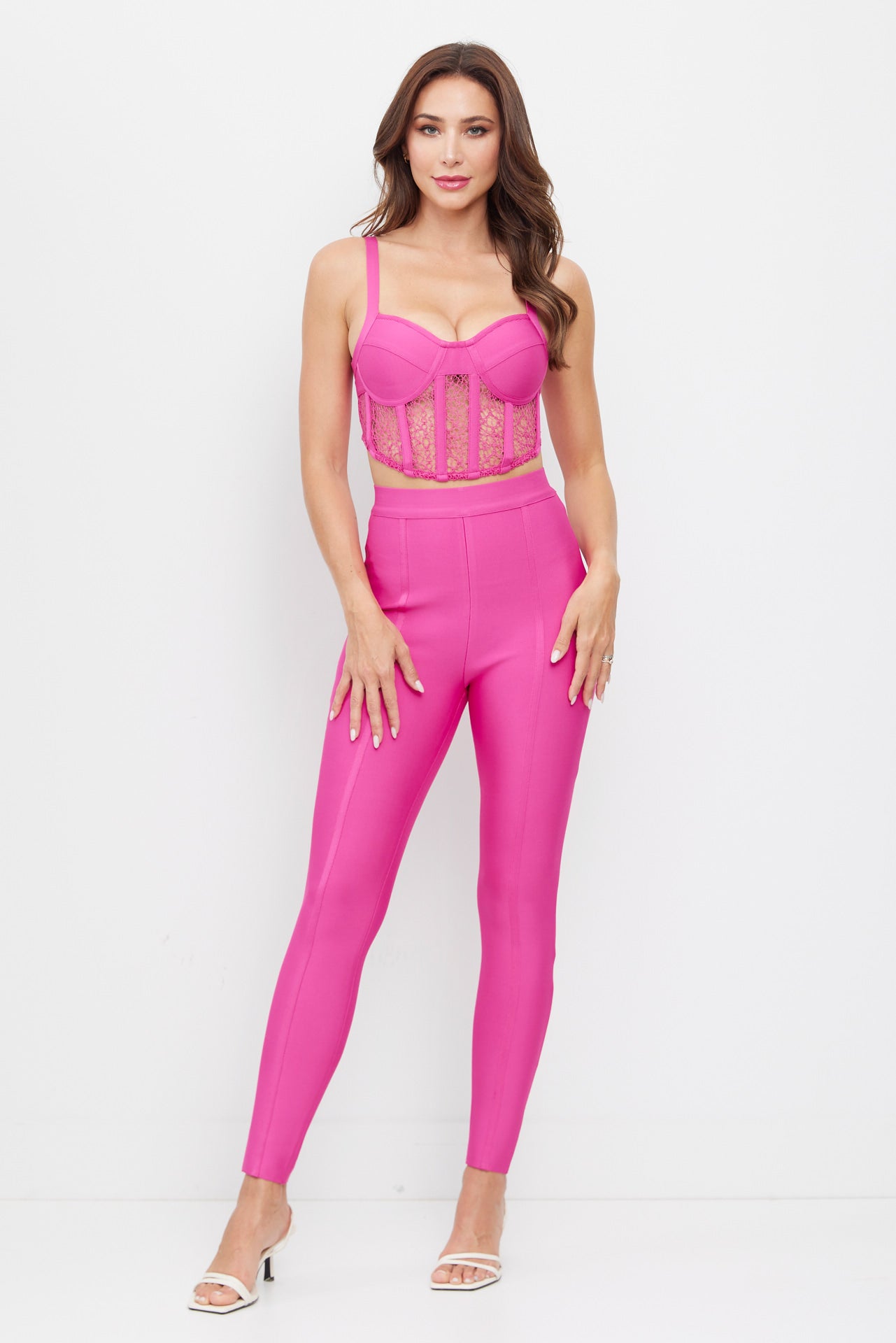 Bandage Lace Top And Pants Set
