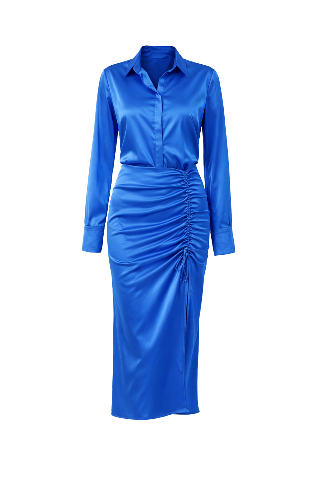 Satin Shirt And Skirt Set