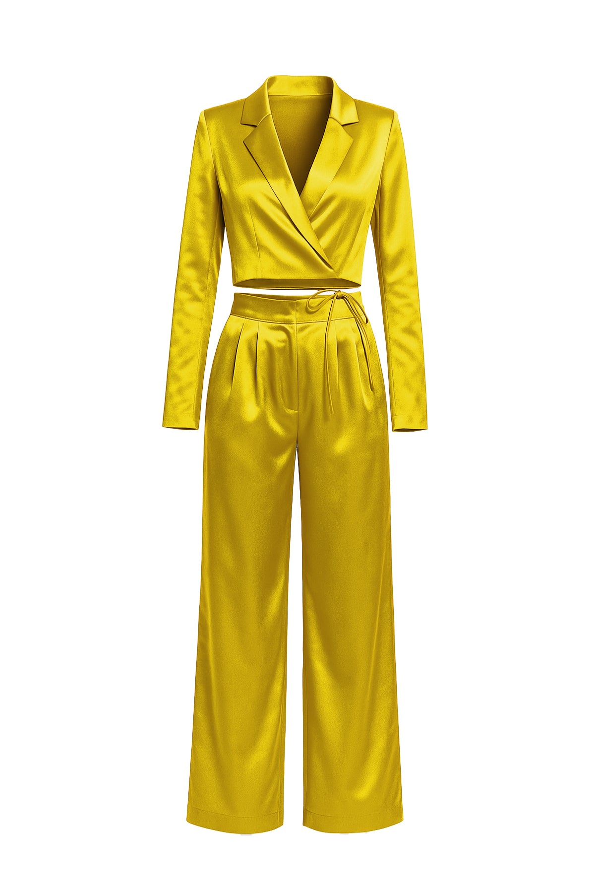 Satin Blazer and Pants Set