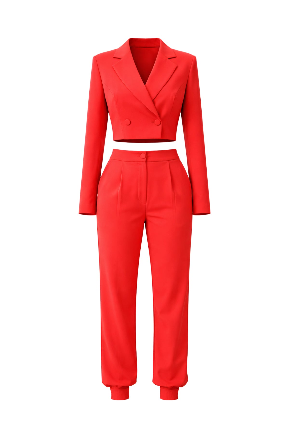 Crop Blazer and Trouser 2 Piece Set