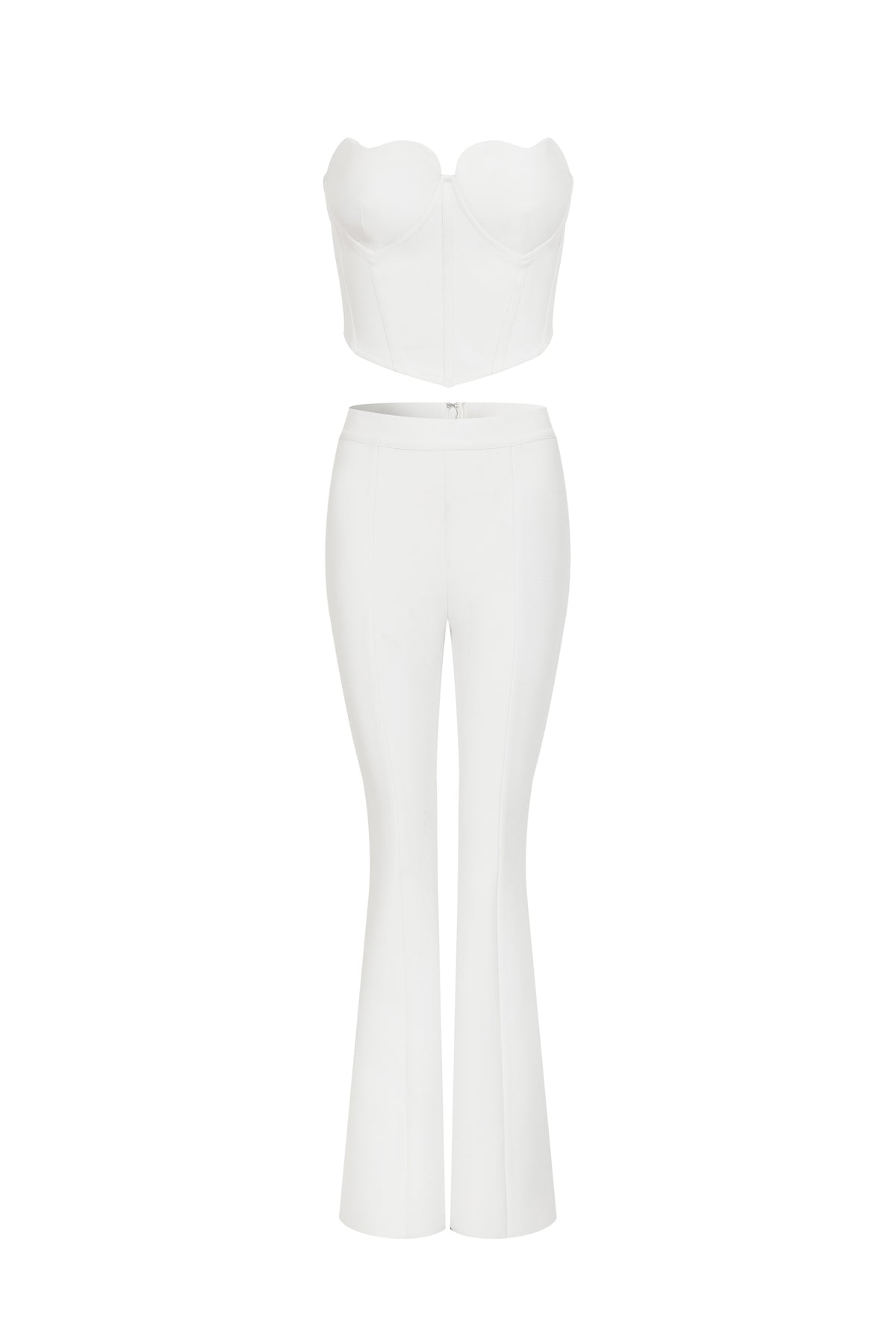 Bandage Heart Bust Corset Top and Flare Pants Set