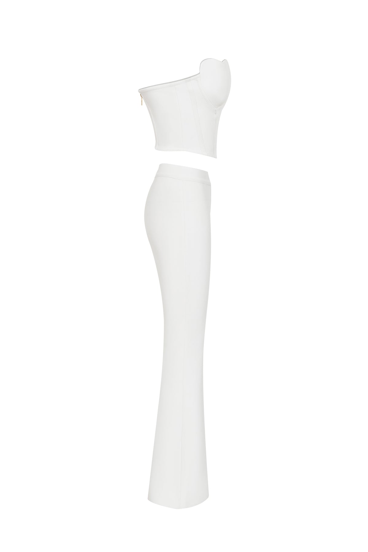 Bandage Heart Bust Corset Top and Flare Pants Set